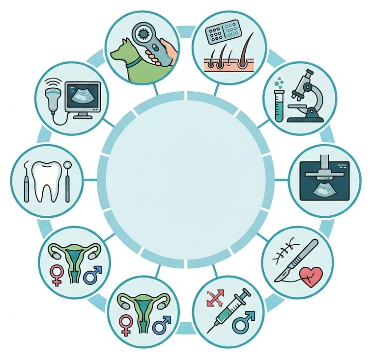 Veterinärmedizinische Fachbereiche Illustration